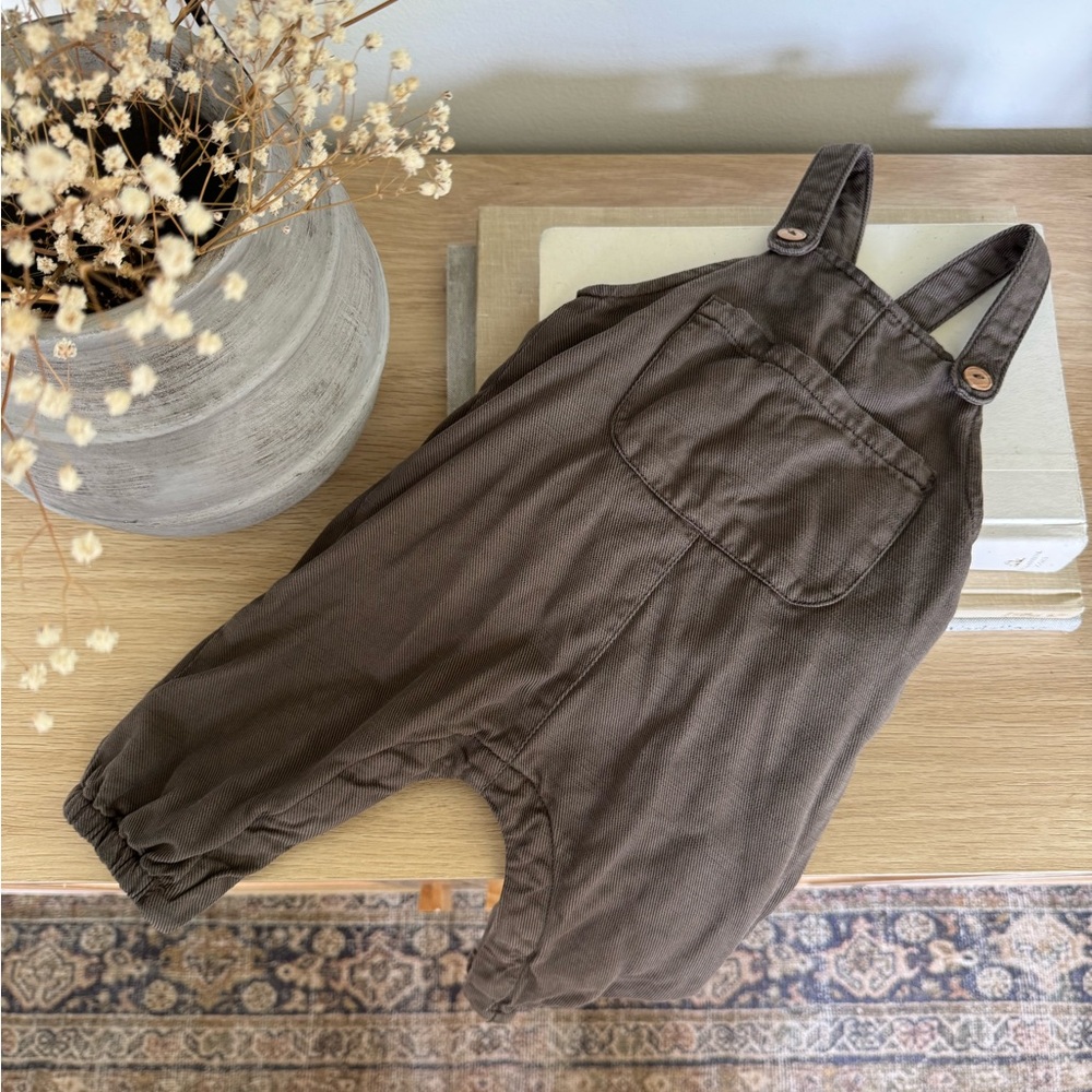 Zara Brown baby overalls